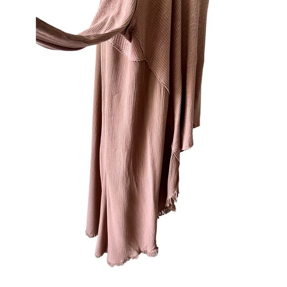 Free People We the Free Special Tee Medium Choco Latte Thermal Boho Oversized - Picture 8 of 13